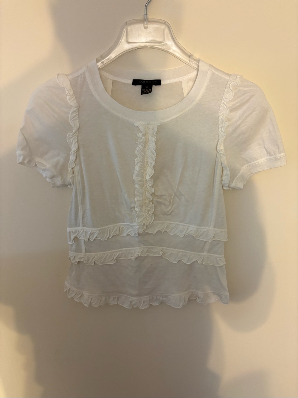 Louis Vuitton Women's Cotton Ruffle Shirt Top Size Small